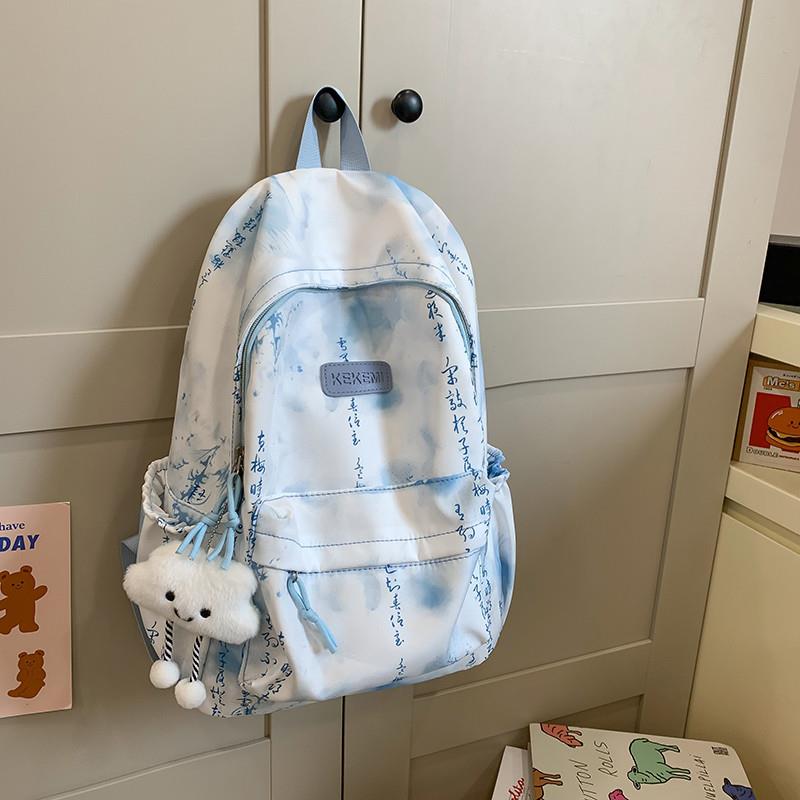 新品书包女韩版高中初中生大容量日系撞色双肩包旅行小学生简约背