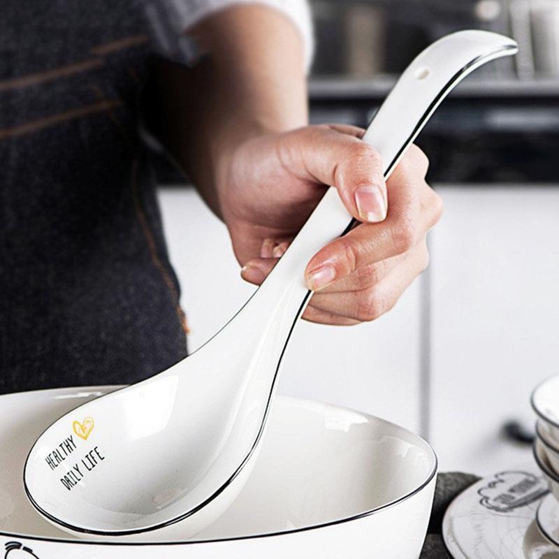 骨瓷汤勺特大号盛汤用陶瓷