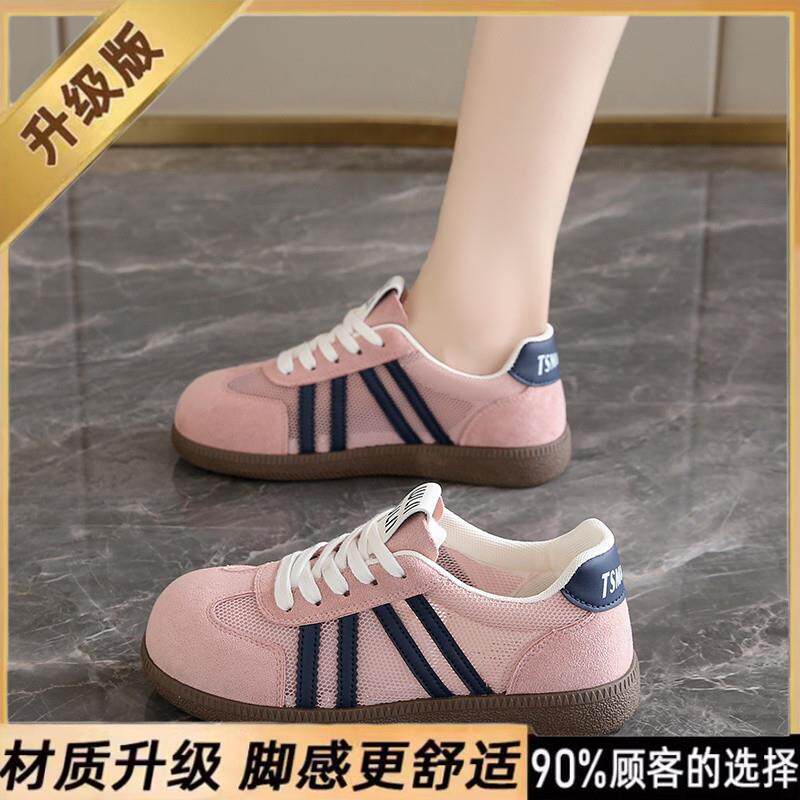 新品女鞋踩屎感单网德训板鞋子女2026爆款超火小白鞋34码薄款透气