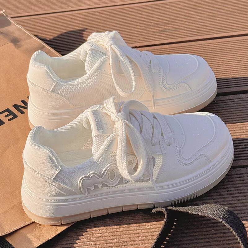 新品小白鞋女夏季透气网面网鞋2026新款百搭配裙子的鞋子厚底运动