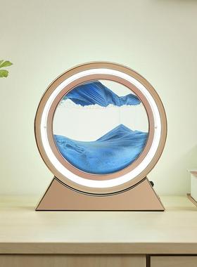 创意解压3D流沙画小夜灯摆