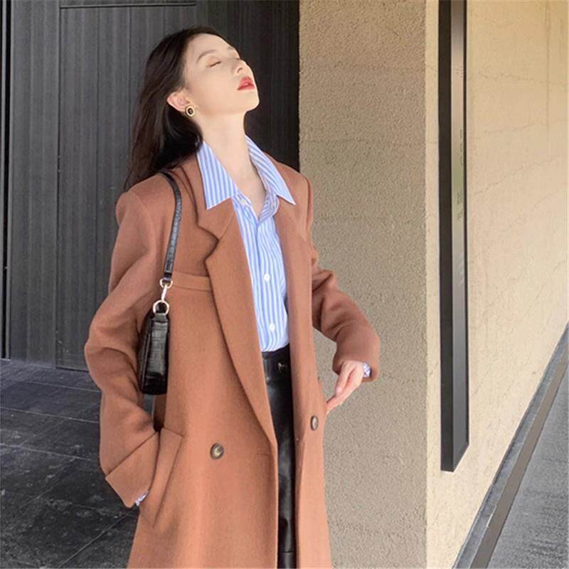 推荐复古港风紫色防晒条纹衬衫女春秋欧货长袖洋气叠穿正肩别致衬