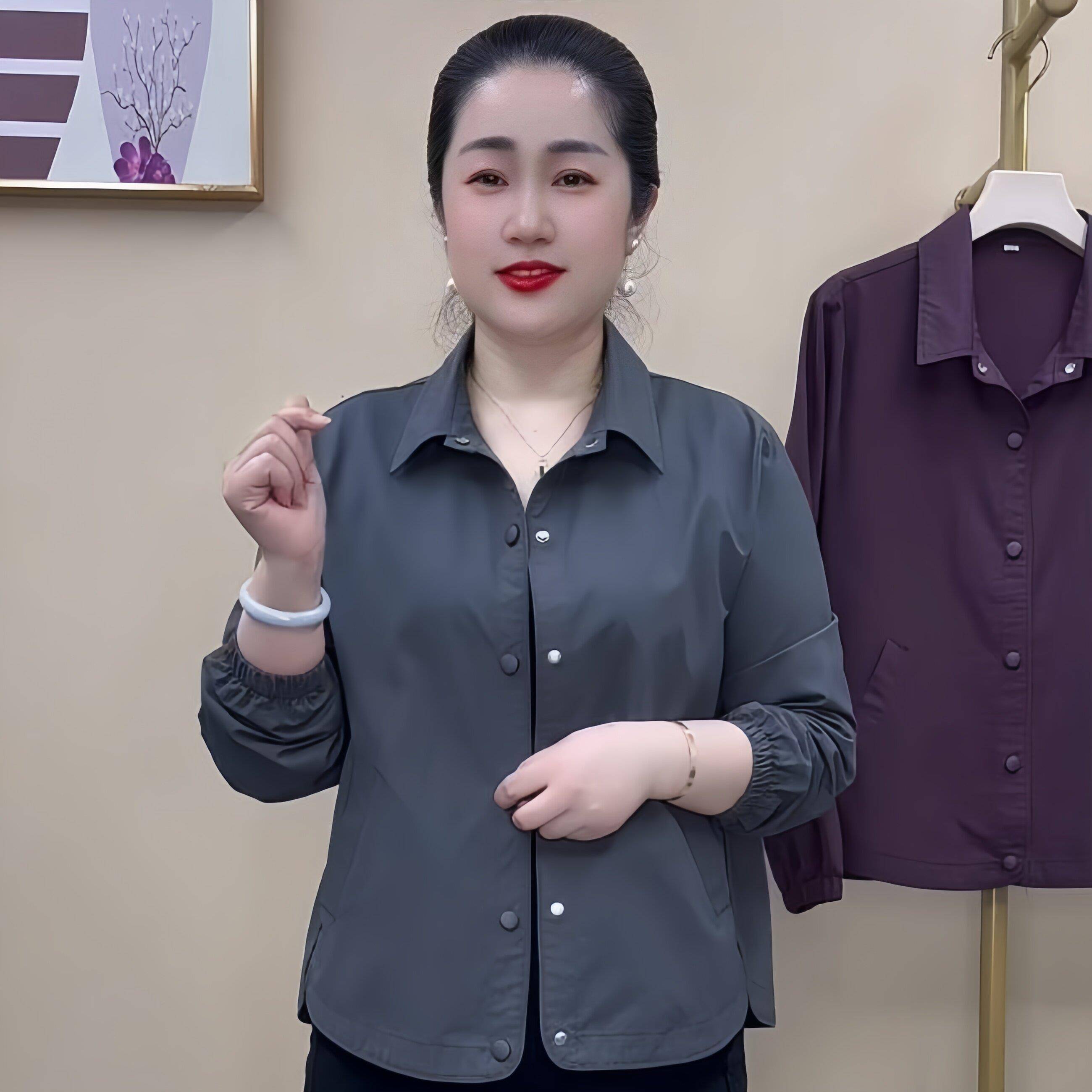 推荐中老年时尚女装妈妈春秋外套2026新款秋装短款夹克宽松洋气上