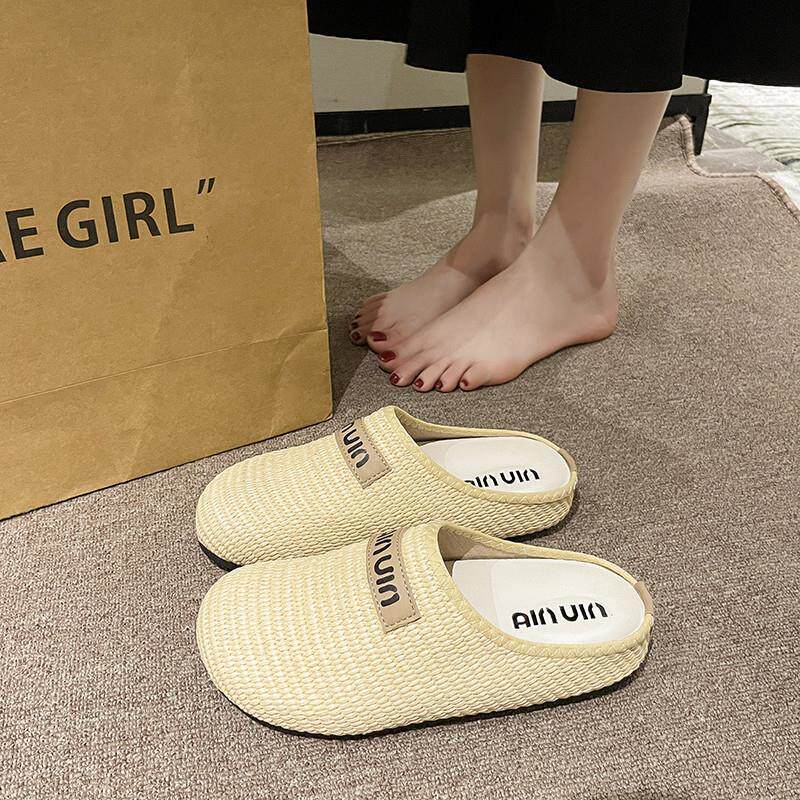 新品大码女鞋41到43宽胖脚夏季凉鞋女款前掌加宽外穿平底包头半拖