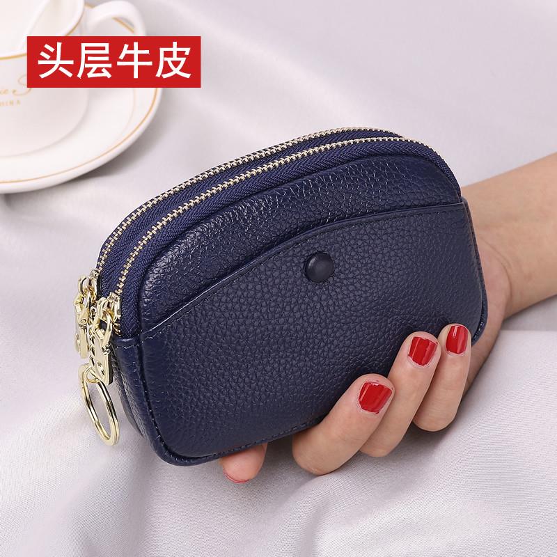 推荐真皮零钱包女双层手拿收纳小包迷你妈妈买菜新款牛皮钥匙扣硬