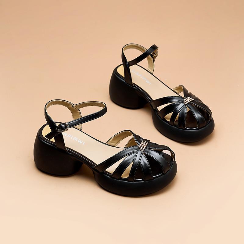 新品包头凉鞋女配裙子2025