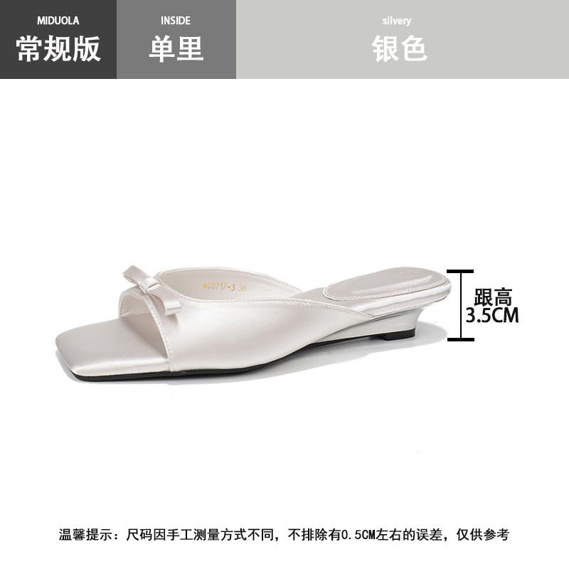 推荐~黑色坡跟凉拖鞋女夏