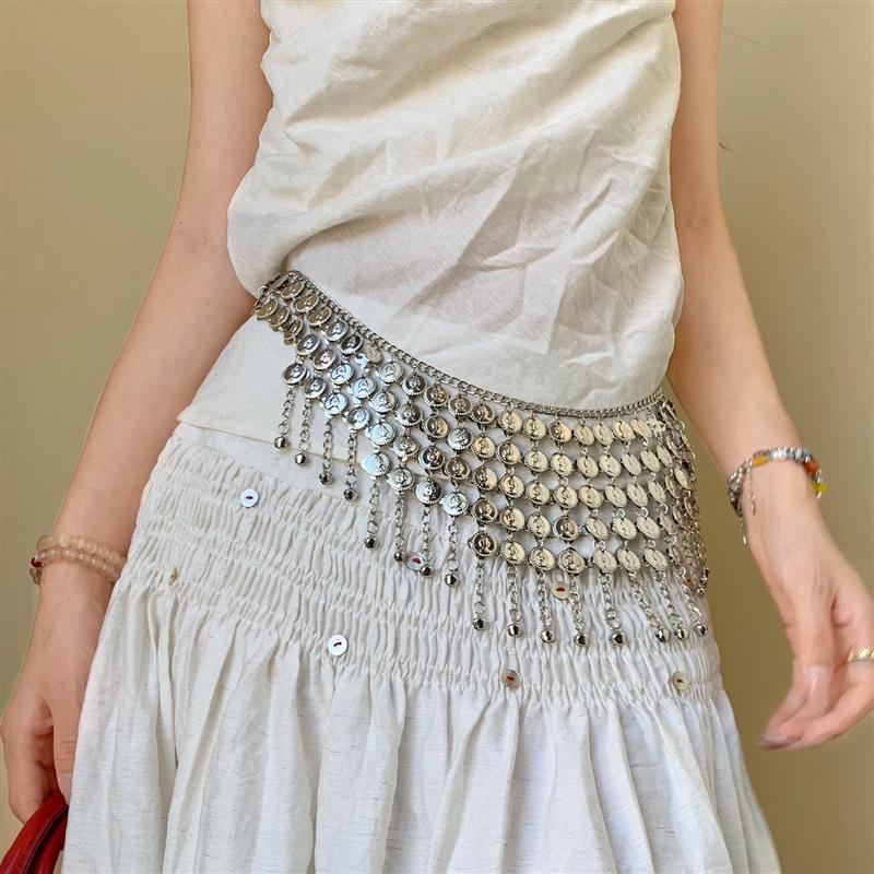 波西米亚风流苏屁帘金属腰