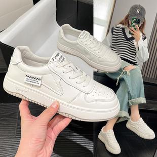 防滑真皮休闲透气轻便运动小白 女增高5cm3cm春秋新款 新品 软底板鞋