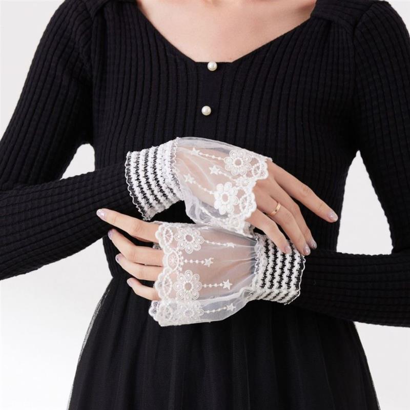 假袖子女百搭高档网纱蕾丝