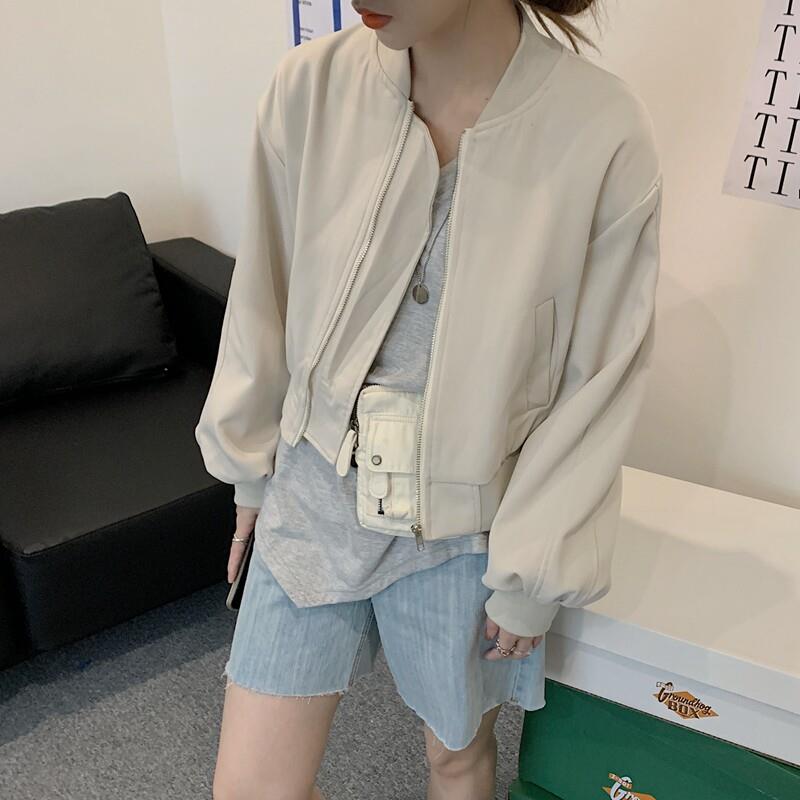 推荐夹克外套女春秋2026欧货辣妹防风上衣小个子灯笼袖短款休闲棒