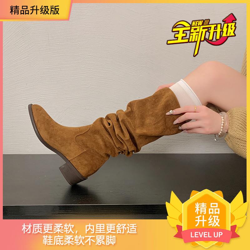 推荐法式复古堆堆靴秋冬季