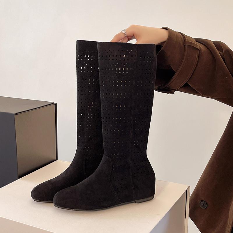 新品镂空透气高筒靴子2025