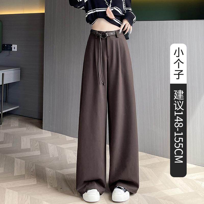 新品高级感灰色西装阔腿裤女秋季小个子高腰显瘦宽松垂感拖地休闲