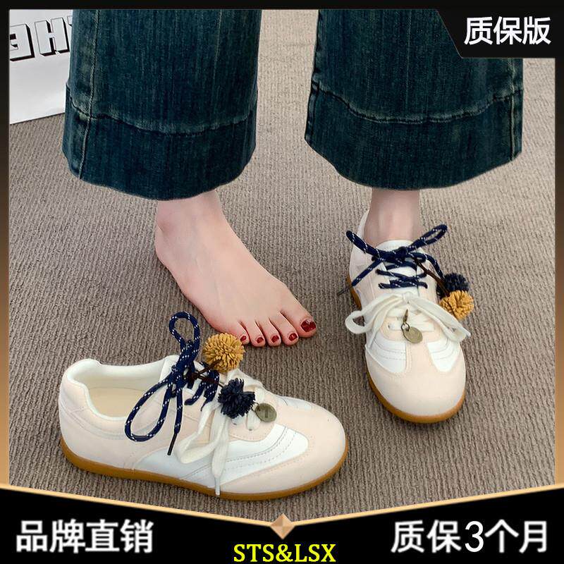 新品复古红色德训鞋女2026