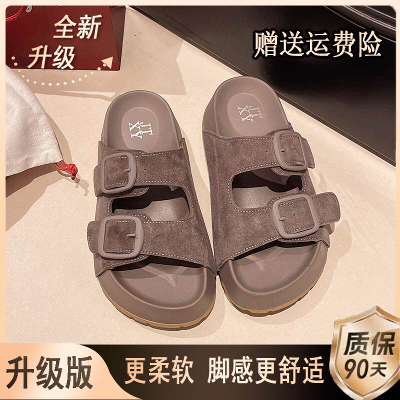 新品厚底增高勃肯拖鞋女夏外穿2026春季新款凉鞋小个子防滑沙滩凉