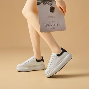 小个子透气系带显瘦小 轻便新款 好货厚底休闲板鞋 女增高6cm4cm韩版
