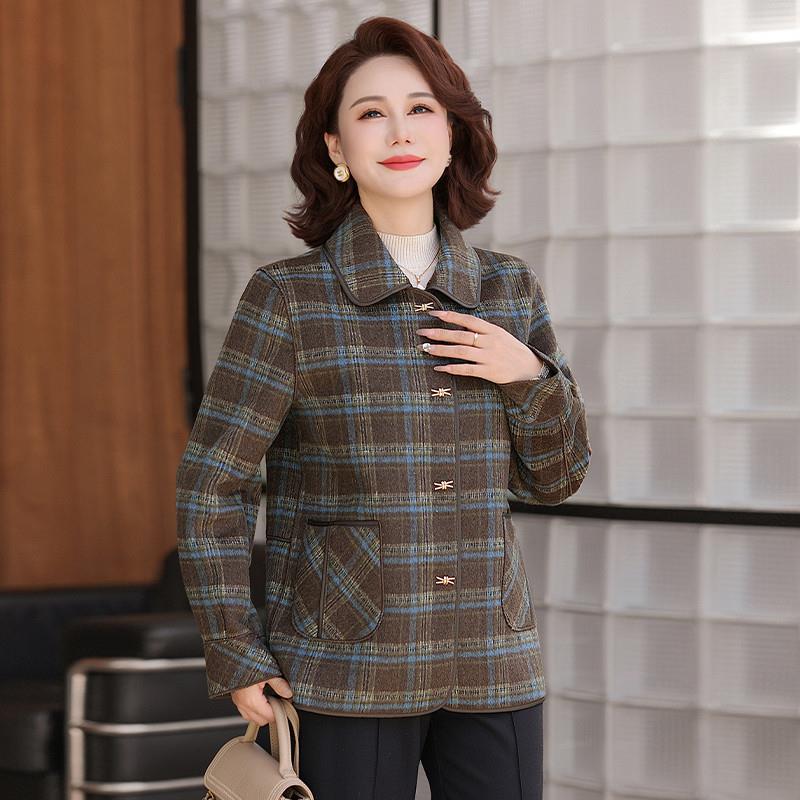 推荐中年妈妈春秋毛呢外套