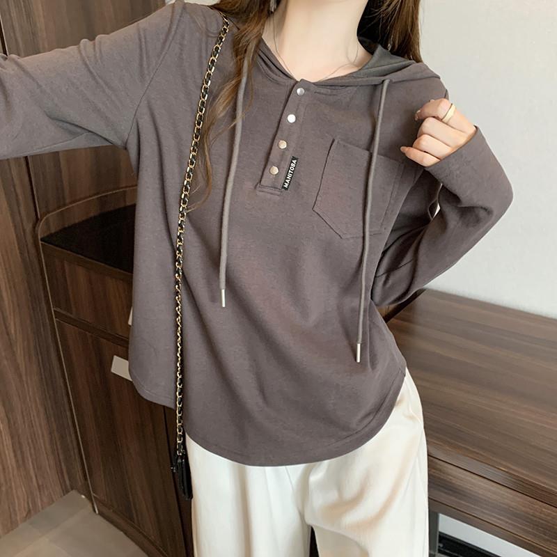 新品不规则连帽套头卫衣女春秋2025新款大码胖mm显瘦宽松短款长袖