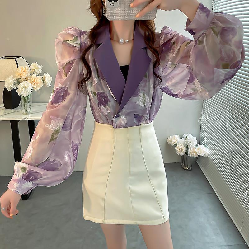 推荐秋装女2025新款衬衫紫