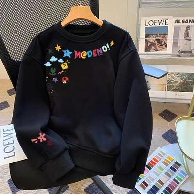 新品白色圆领卫衣女款2025