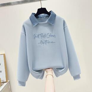 新品15初中学生休闲假两件上衣13少女12岁大童甜美学院风秋季长袖