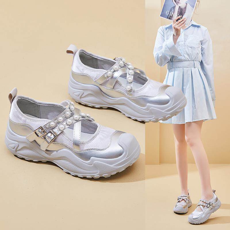 新品夏季老爹鞋女2025新款网面透气薄款运动休闲软底不累脚玛丽珍