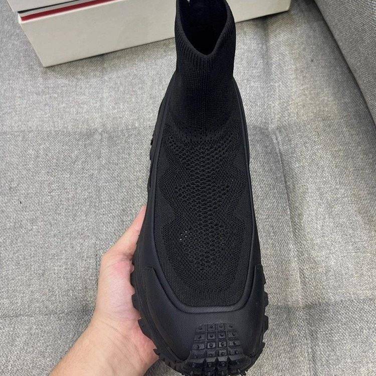 推荐针织袜子靴男休闲套脚薄款高帮运动马丁靴透气弹力一脚蹬切尔