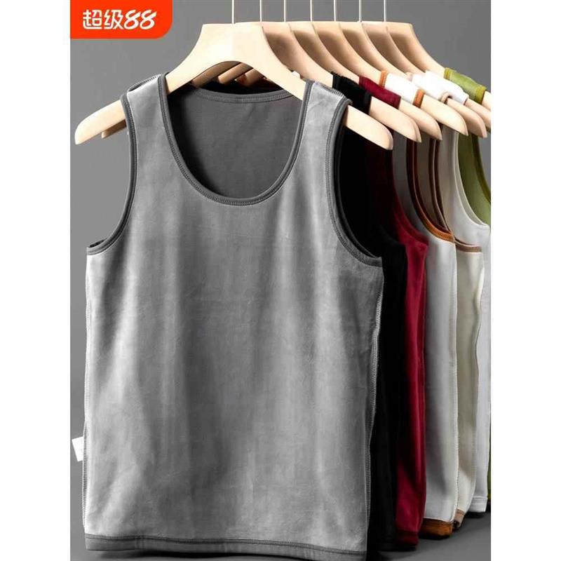 加绒加厚保暖背心男修身秋