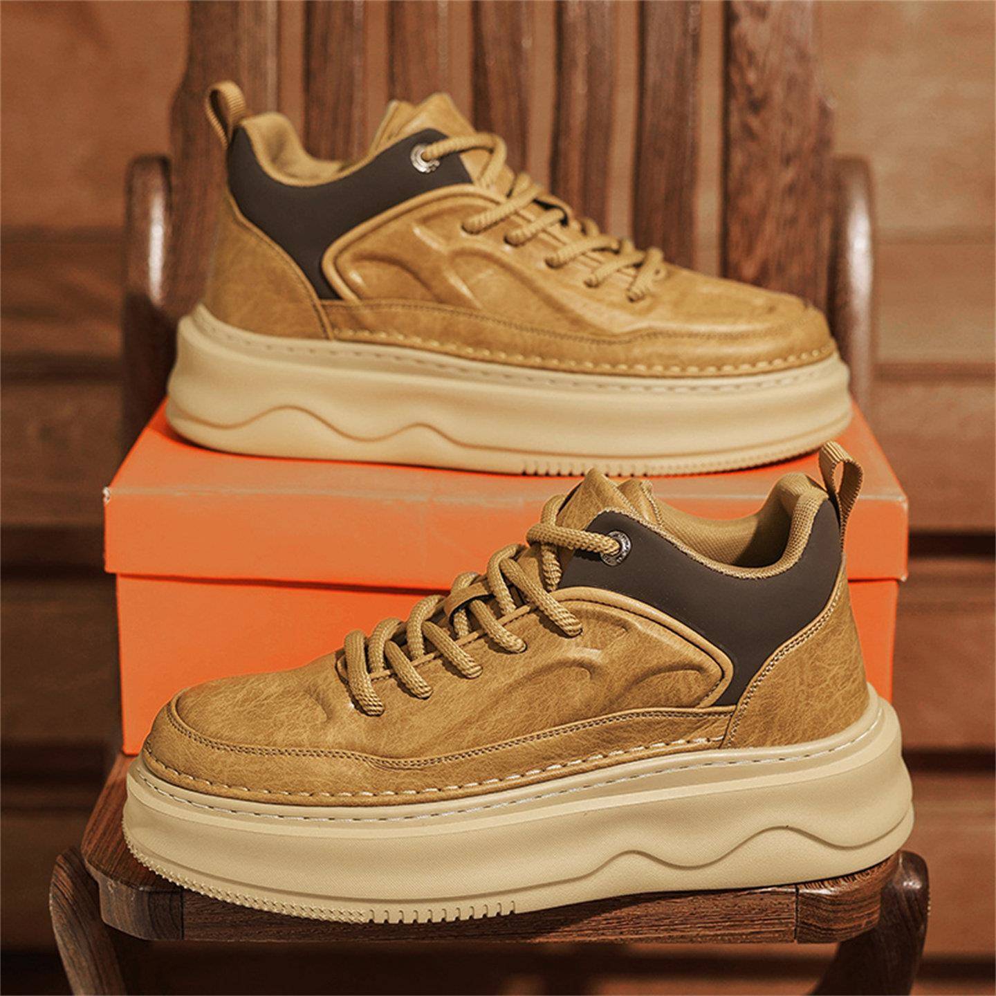 推荐男鞋2026新款厚底增高运动休闲板鞋男款复古英伦美式鞋子时尚