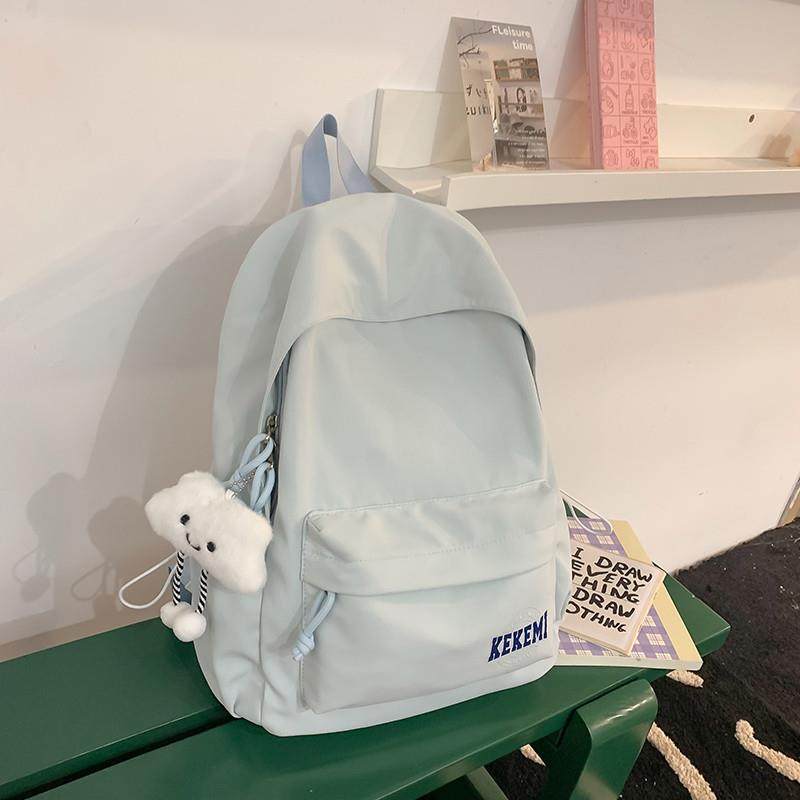 新品韩版ins纯色小容量双肩包补课通勤书包女森系轻便日常高颜值