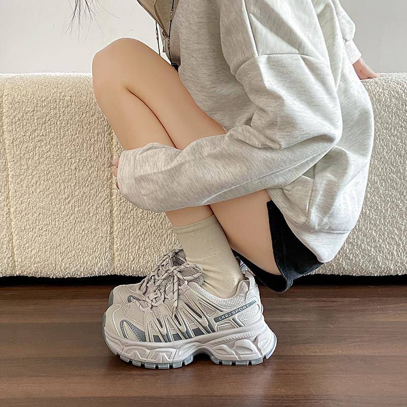 推荐内增高老爹鞋女款2026新款夏季爆款厚底户外登山休闲运动鞋in