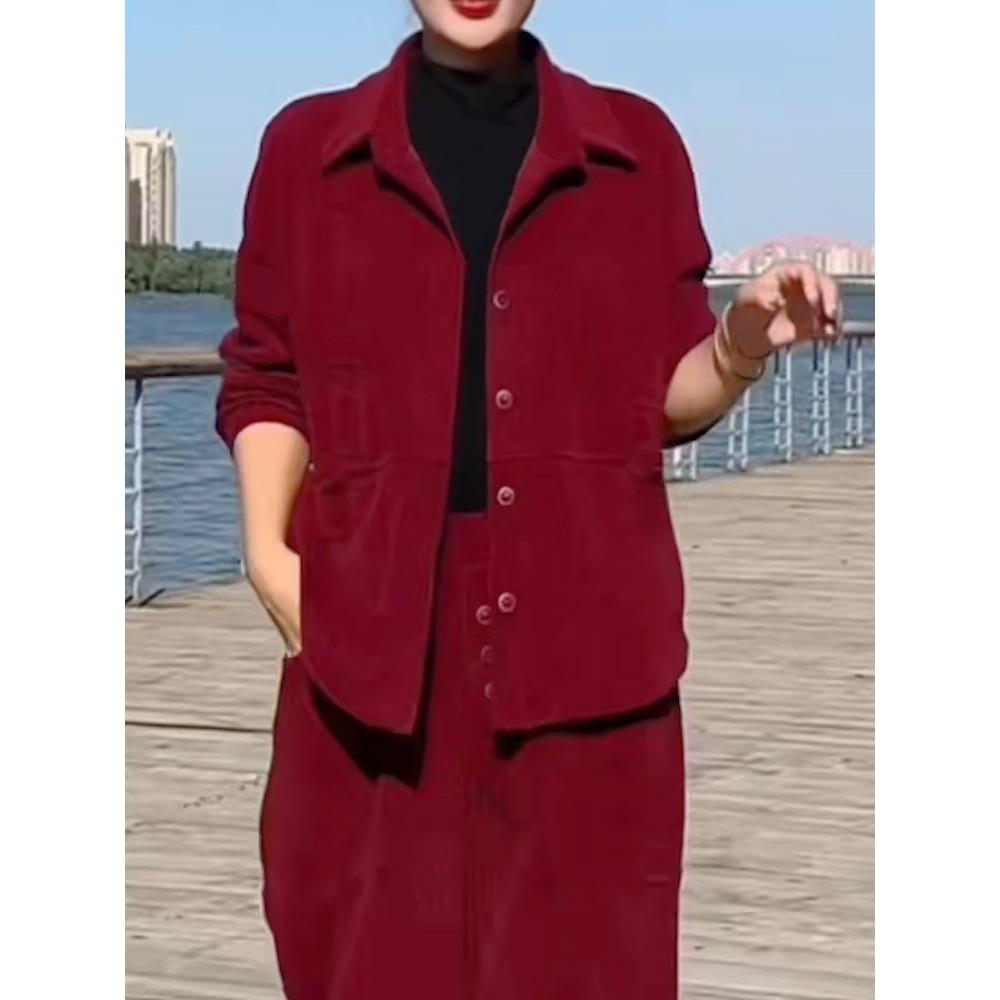 推荐休闲套装女2026新款秋季长袖上衣女外套Q中老年妈妈装显瘦两