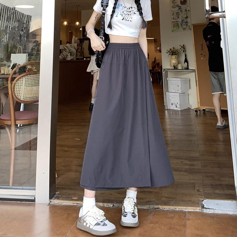 推荐假两件半身裙裤女大码宽松山本皱胖mm梨形身材显瘦大码中长a