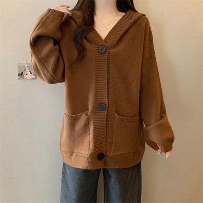 新品宽松慵懒风连帽毛衣外