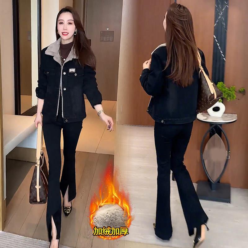 推荐时尚加绒保暖短款牛仔外套女2026冬季新款洋气加厚小个子夹克