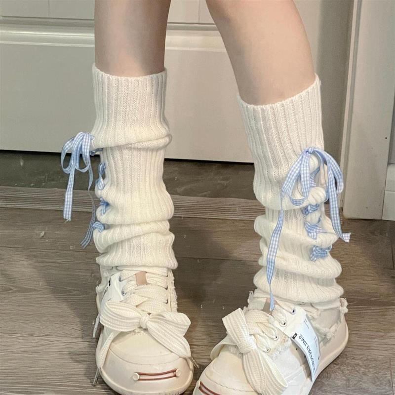 白色小腿袜套堆堆袜腿套女