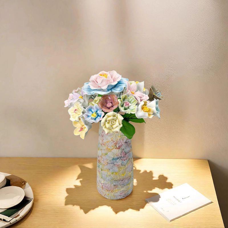 冰淇淋花瓶及陶瓷花花朵景