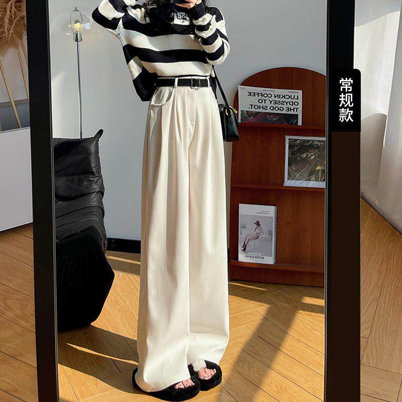新品14初中学生12岁大童加绒裤子13少女秋冬直筒高腰休闲裤女2025