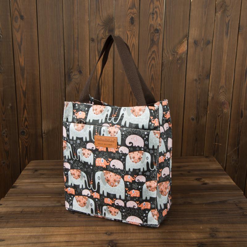 推荐印花手提袋防水学生饭盒包手拎包上班午餐带饭包便当包拎书补