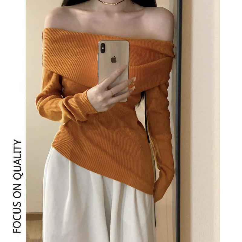 推荐美式纯欲风修身毛衣女