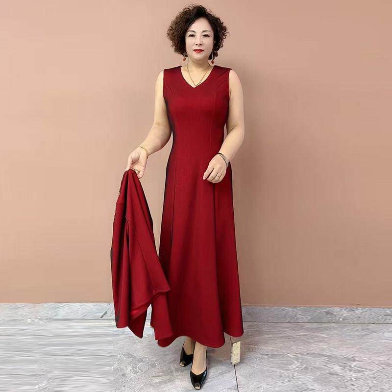 推荐喜婆婆婚宴新款年轻妈妈礼服春秋结婚高贵大气鱼尾连衣裙两件