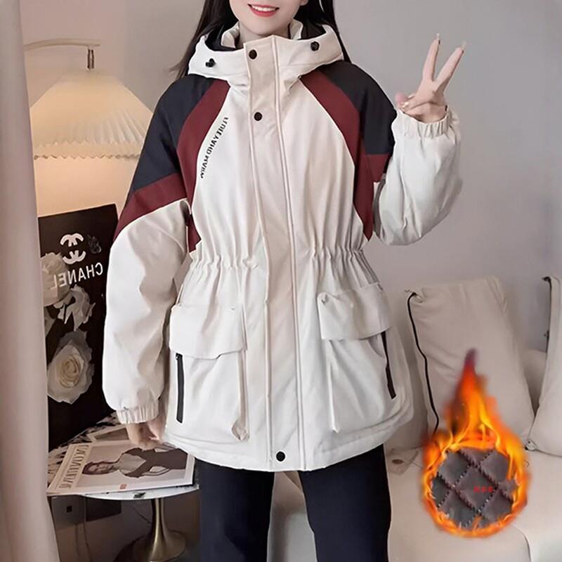 推荐大码休闲拼接撞色冲锋