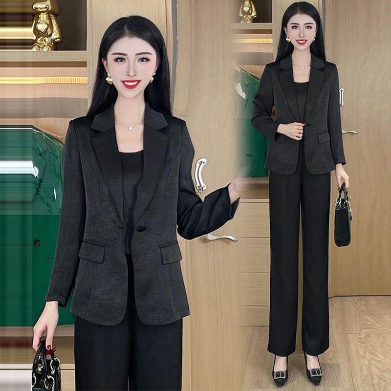推荐时尚小西装套装女2026春季新款高级感职业装西服外套阔腿裤三