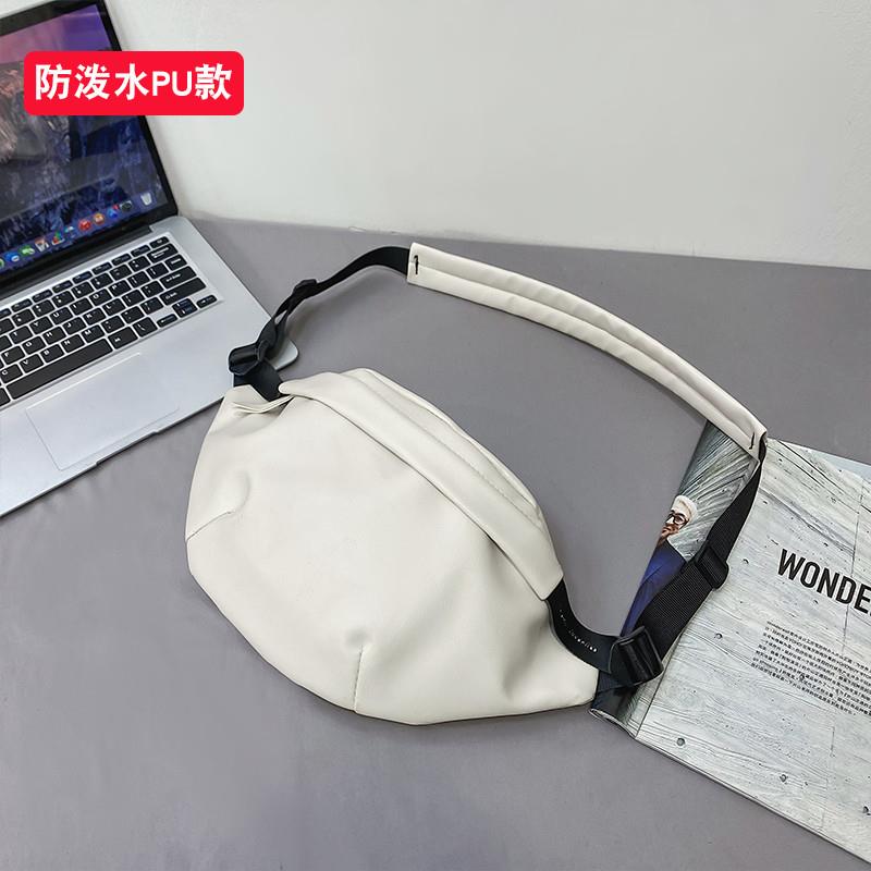 新品胸包男士PU简约百搭休