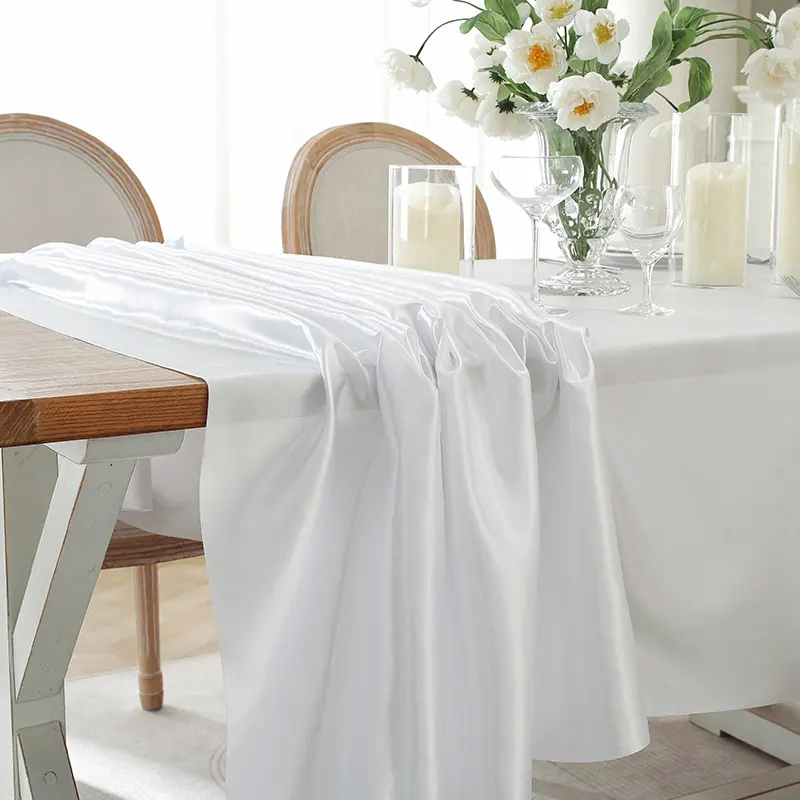 色丁桌布 酒店餐厅绸缎方形宴会婚庆装饰桌布台布纯色