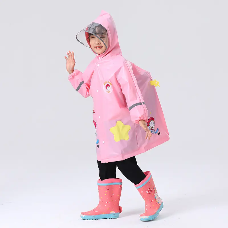 少儿雨衣宝宝幼儿园小学生卡通雨披带书包位男童女童雨衣雨具