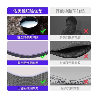 瑜伽垫健身垫家用m天然橡胶防滑减震静音加厚健身地垫隔音垫子