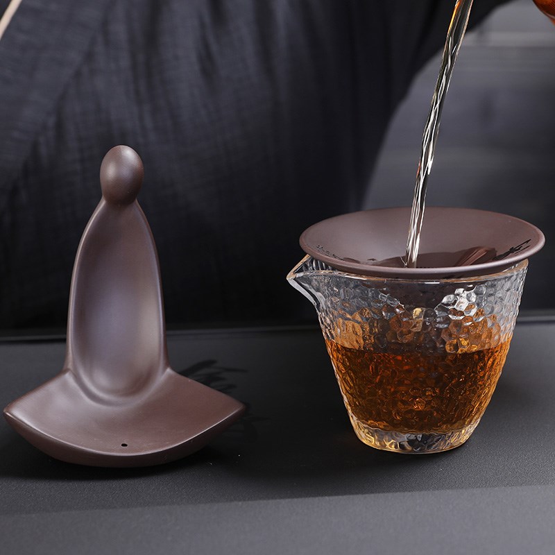紫砂创意茶漏茶叶过滤器家用细孔过滤网茶滤茶水分离功.夫茶具配