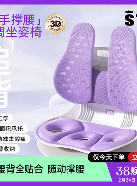 STG护腰坐垫办公室腰靠腰部支撑久坐护腰神器人体工学坐姿椅靠背